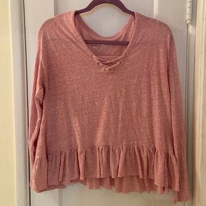Pink long sleeve top from Justice. In great condition